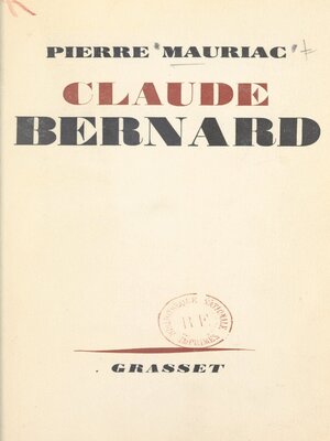 cover image of Claude Bernard